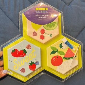 MONDO LLAMA paint-your-own canvas kit: paint, brushes, and mixing palette incl.